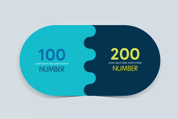 2 elements scheme, diagram. Two connected circles. Infographic template.