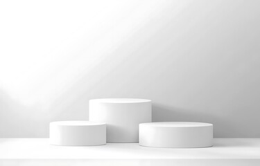 White product display podium in studio room, for display presentation