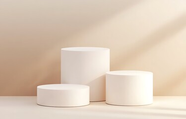 White product display podium in studio room, for display presentation