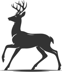 Obraz premium Black roe deer wild animal vector drawing silhouette