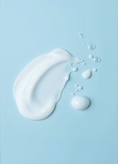 cosmetic smears of creamy texture on a blue background
