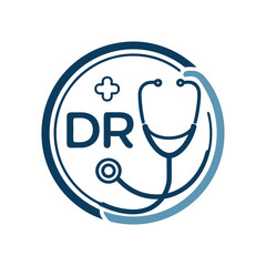 Modern Doctor Logo Design – Medical Healthcare Symbol, Professional Hospital Icon, Clean and Minimalistic Clinic Branding, Stethoscope Emblem for Doctors, Medical Practice, Nurse, Health App, Telemedi