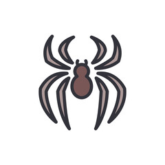 Stylized Spider With Detailed Legs And Round Body On Transparency