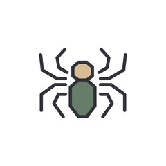 Illustration Of A Spider Vector Art On Transparent Background
