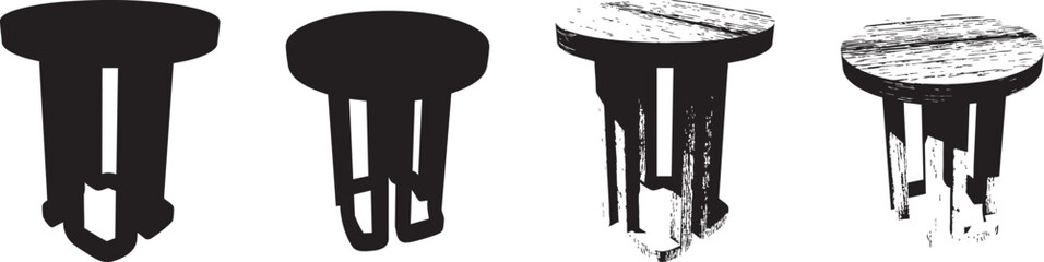 round table in 3d vector silhouette