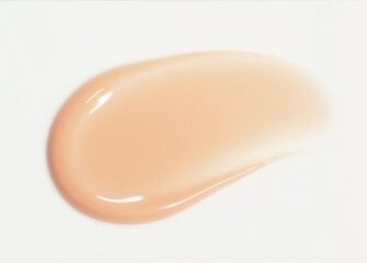 Cosmetic smear cream, foundation texture on white background
