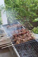 Lamb Skewers on Charcoal Grill