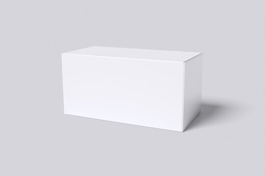White horizontal or wide box with grey background color for mockup template
