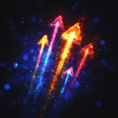 Luminous Arrows in Abstract Financial Growth Concept for Design  high resolution   for isolate image