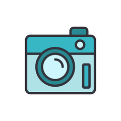 Stylized Teal Camera With Soft Edges For Photography Enthusiasts