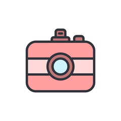 Stylized Camera Icon With Rounded Edges And A Light Color Palette