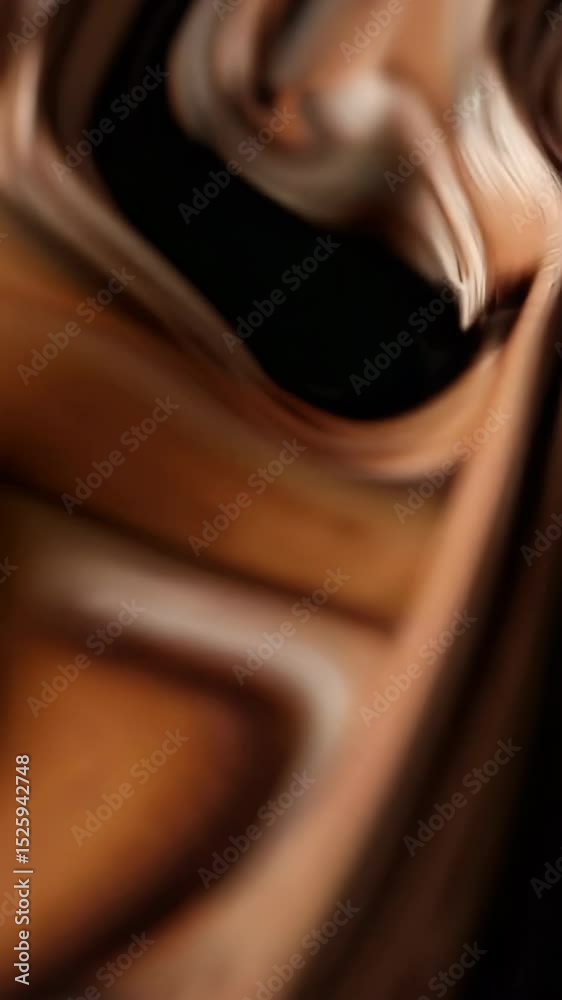 Sticker smooth flowing brown caramel waves abstract background animation