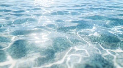 Fototapeta premium Bright blue ocean waves create a clean and abstract water surface texture, perfect for a summer vacation background