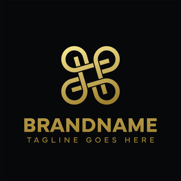 Letters PPPP Ornament Logo, symbolizing elegance, harmony, and creativity