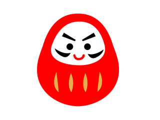 赤いだるまのイラスト