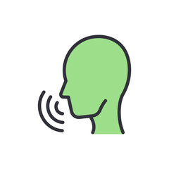 Conceptual Illustration Of Communication Represented By A Human Silhouette