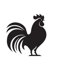 Rooster logo icon  illustration flat