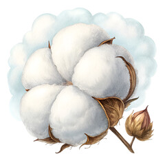 Cotton cloud ball isolated on white background