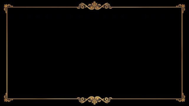 ロココ調のゴージャスな装飾の枠素材 金色 ループ メタリック 優雅 ルネサンス CG 3D アンティーク アルファチャンネル, 
Gorgeous Rococo style decoration frame material, golden, loop, metallic, graceful, Renaissance, CG 3D, antique, Alpha Channel