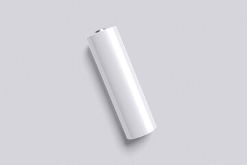 White A-A battery with grey background color for mockup template