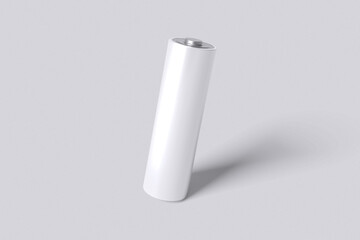 White A-A battery with grey background color for mockup template