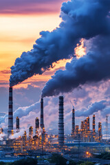 Carbon Capture and Storage. CCS. Smart factory for carbon capture and energy reuse technology image.