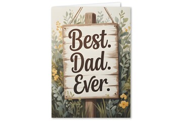 Best dad ever fathers day card floral sign