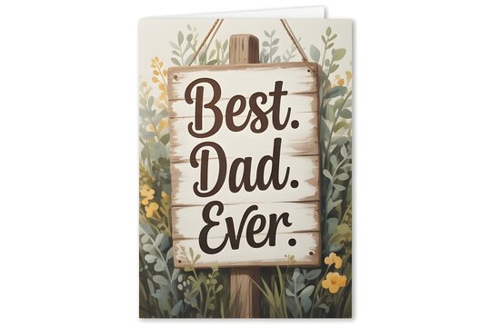 Best dad ever fathers day card floral sign