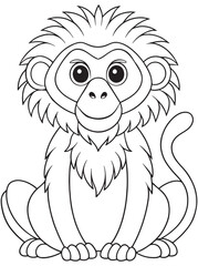 Spider Monkey Coloring Page Adorable Animal Art For Kids