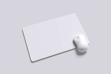 White mouse pad with grey background color for mockup template