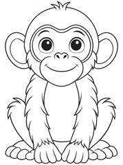 Fototapeta premium a cute monkey with big eyes and a happy face
