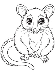 BrushTail Possum Cartoon Coloring Page Printable Cute Animal Illustration
