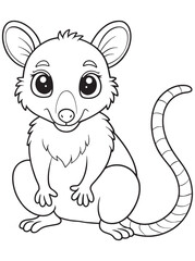 Brush Tailed Possum Coloring Page Adorable Animal Illustration For Children