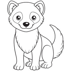 Bush Dog Cartoon Coloring Page Outline Drawing Adorable Animal Art