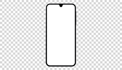 Modern black smartphone with blank horizontal screen isolated on white background. vector.