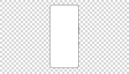 Modern black smartphone with blank horizontal screen isolated on white background. vector.