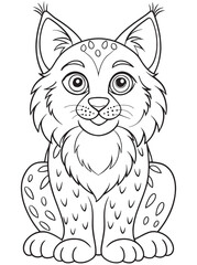 Lynx Kitten Coloring Page Cute Animal Illustration For Kids