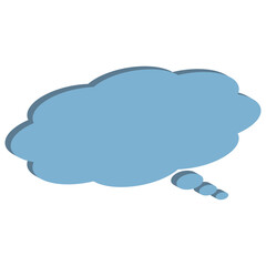 雲形吹き出し　青色　淡い　イラスト