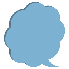 雲形吹き出し　青色　淡い　イラスト