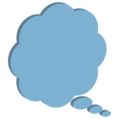 雲形吹き出し　青色　淡い　イラスト