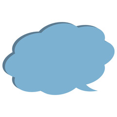 雲形吹き出し　青色　淡い　イラスト
