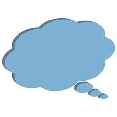 雲形吹き出し　青色　淡い　イラスト