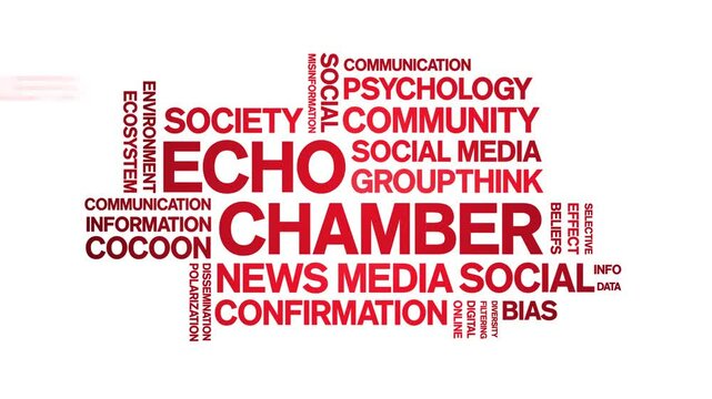 Echo Chamber animated word cloud;text design animation tag kinetic typography seamless loop.