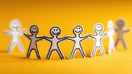 Teamwork shown by stick figures emphasizes the importance of communication in achieving group success.
