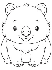 Common Wombat Coloring Page Cute Animal Art For Kids