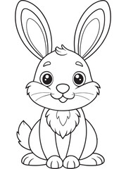 Cute Cottontail Rabbit Coloring Page Animal Art For Children