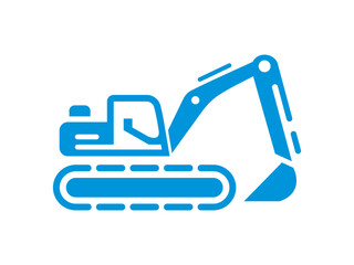 Excavator Silhouette Vector, Construction Machinery Symbol