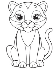 Cougar Cartoon Coloring Page Animal Art For Kids