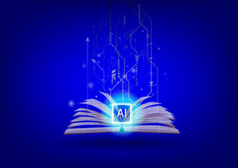 Concept of learning online through artificial intelligence,E-Book concept