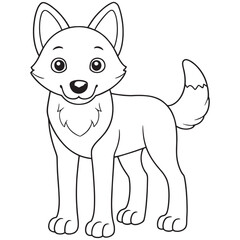 Dingo Cartoon Line Art Coloring Page Printable For Kids